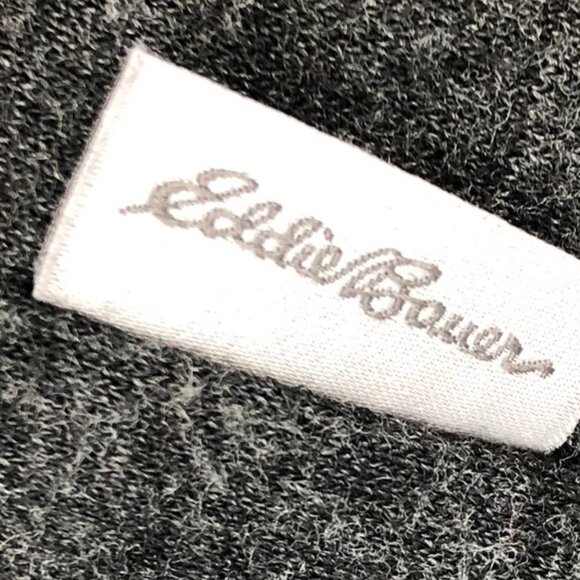 Eddie Bauer Heathered Charcoal/Dark grey Camp Fleece Wrap Cardigan Sweater M - Picture 11 of 16